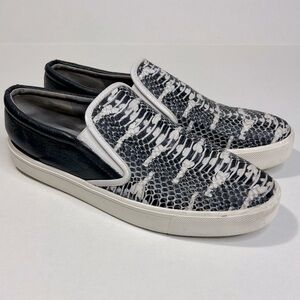 Vince Snakeskin Slip On Sneakers